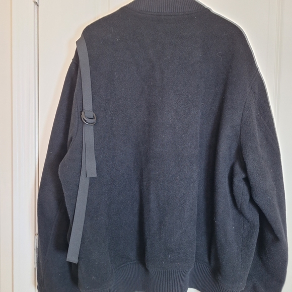 NWT Helmut Lang Black Wool Bomber Jacket Size 48 - Picture 2 of 9